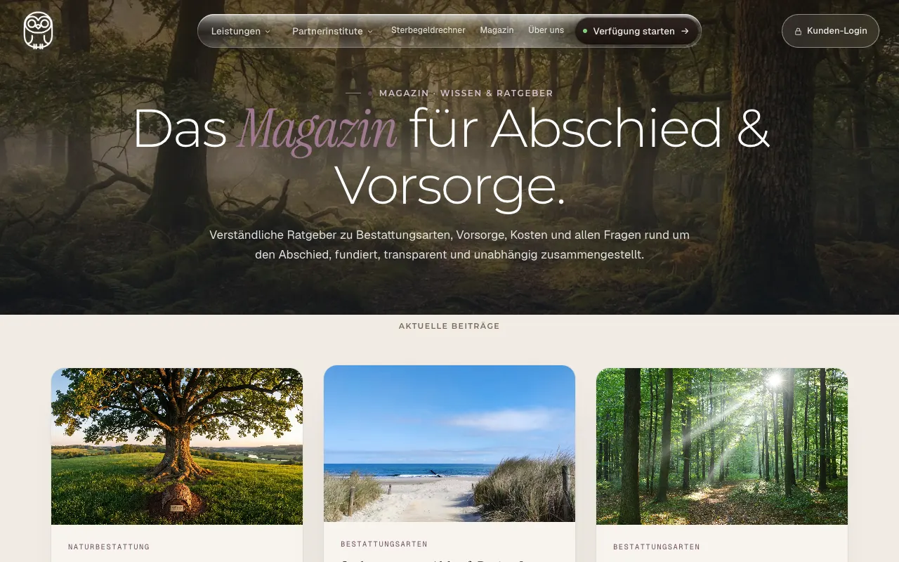 Das Magazin von Bestattungsverfügung.de mit Ratgeberbeiträgen